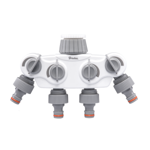 Kraanijaotur 4 väljundiga 1" – 3/4" kiirliitmikuga